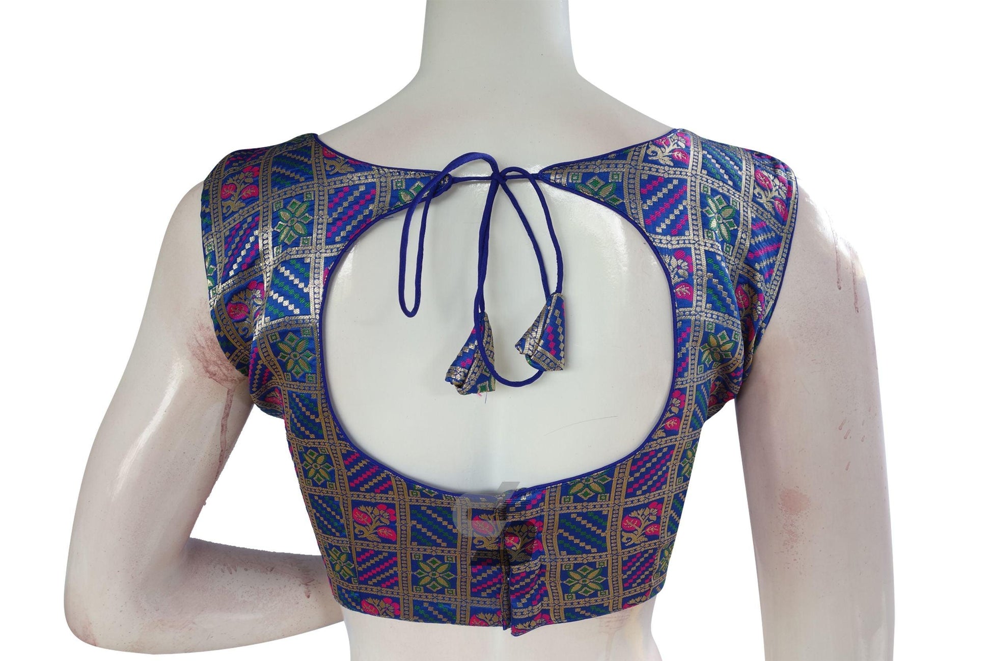 Blue Color Brocade silk Designer Blouse - D3blouses