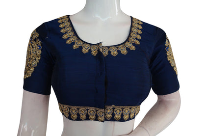 blue color cut work designer readymade saree blouses 1