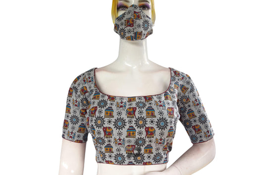 Grey Color Jute Cotton Readymade Designer Blouse - D3blouses