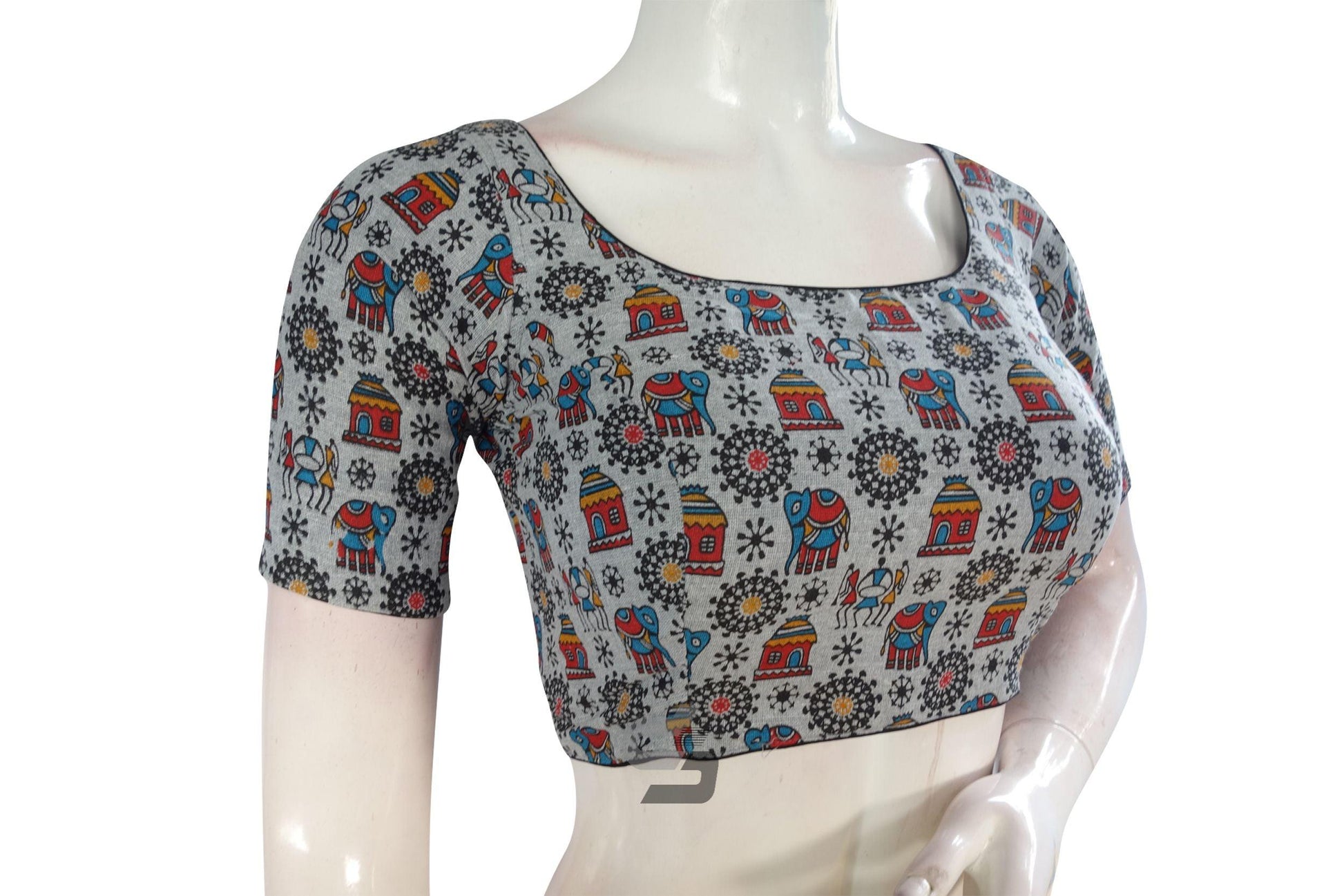 Grey Color Jute Cotton Readymade Designer Blouse - D3blouses