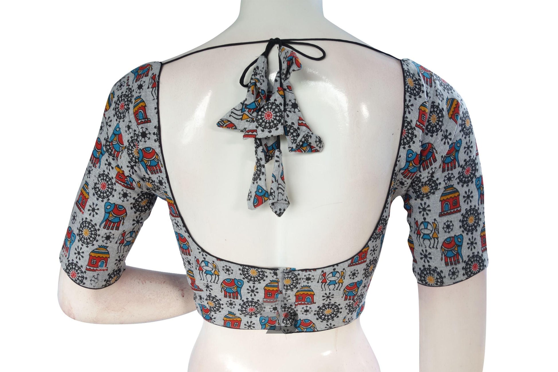 Grey Color Jute Cotton Readymade Designer Blouse - D3blouses