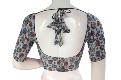 Grey Color Jute Cotton Readymade Designer Blouse - D3blouses