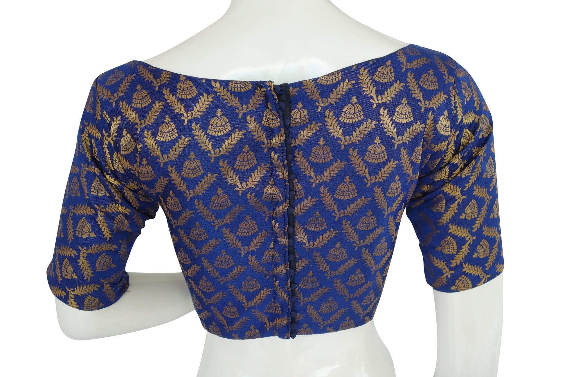 brocade silk designer boat neck readymade saree blouse with potli button indian silk saree readymade blouse