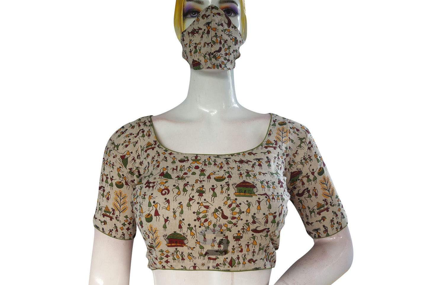 Beige Color Jute Cotton Readymade Designer Blouse - D3blouses