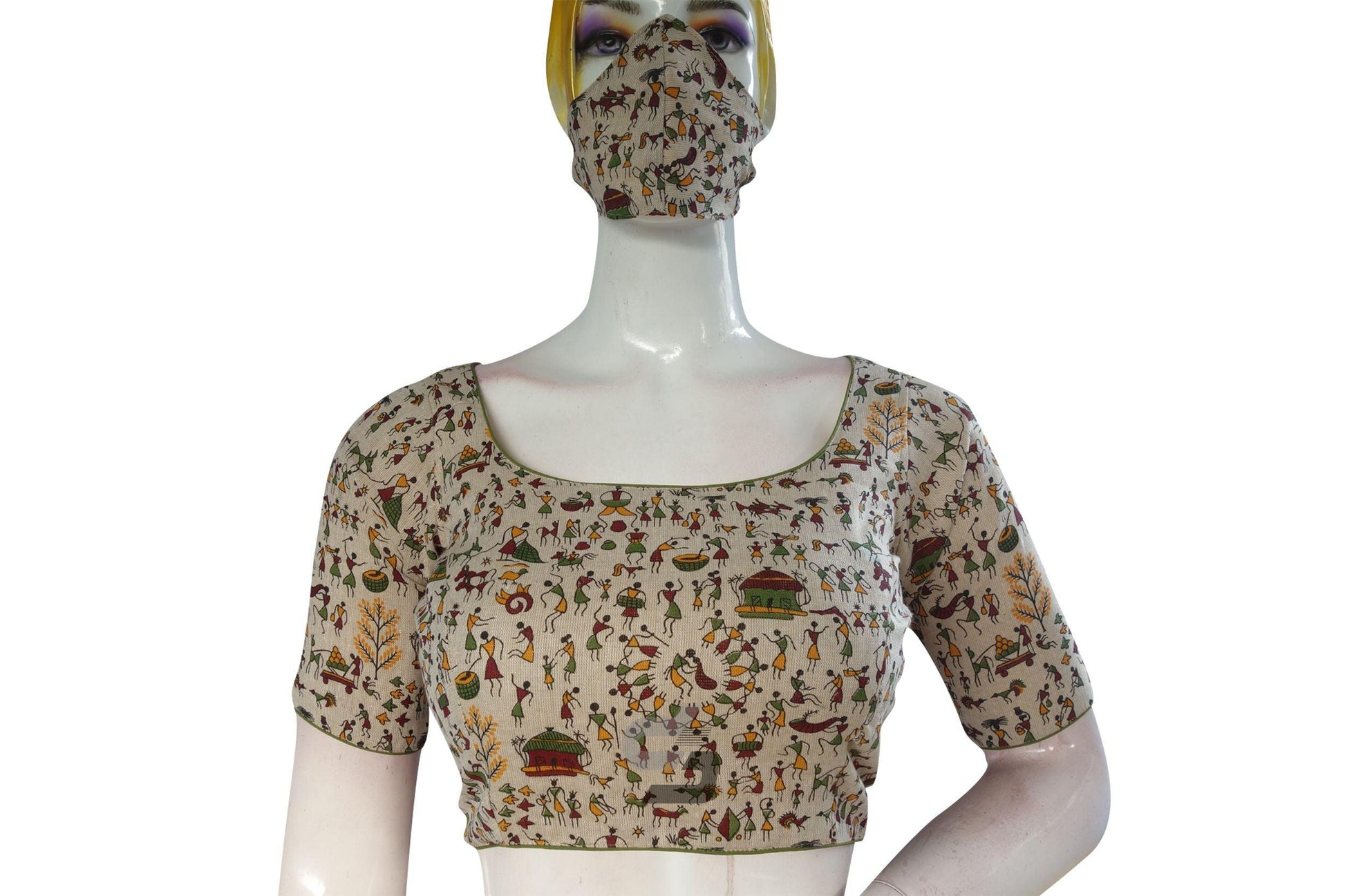 Beige Color Jute Cotton Readymade Designer Blouse - D3blouses