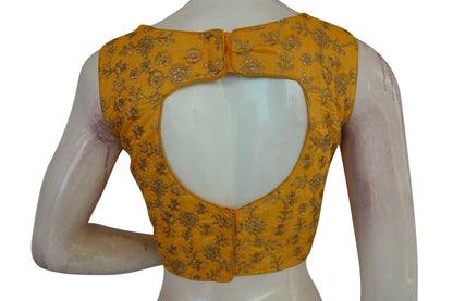 copy of brown color designer embroidered readymade blouse