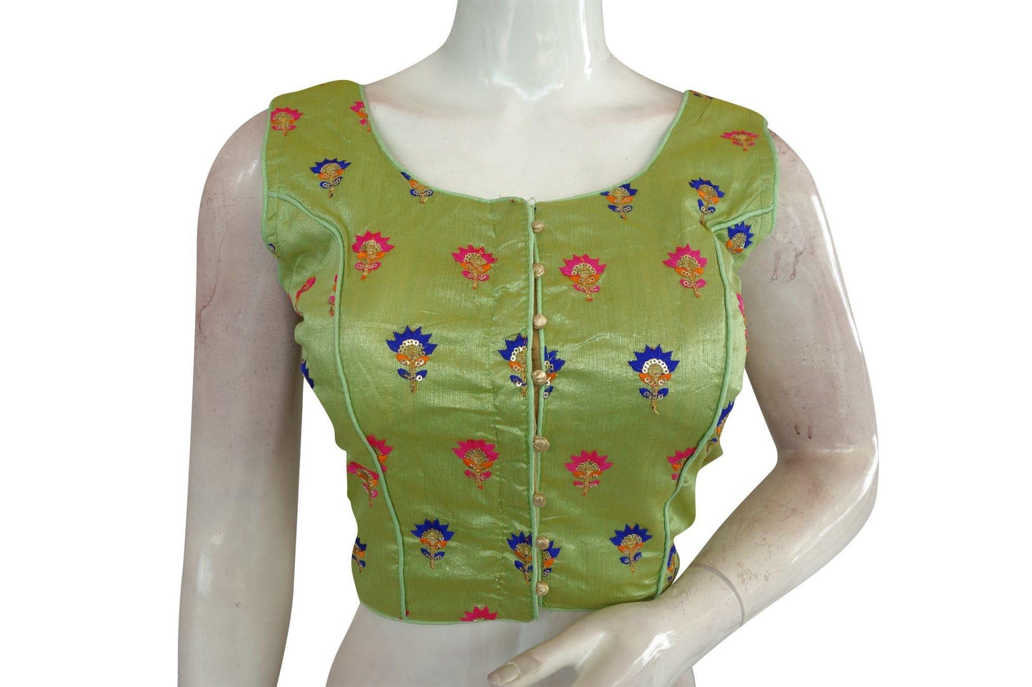 semi silk designer embroidered readymade blouse 2