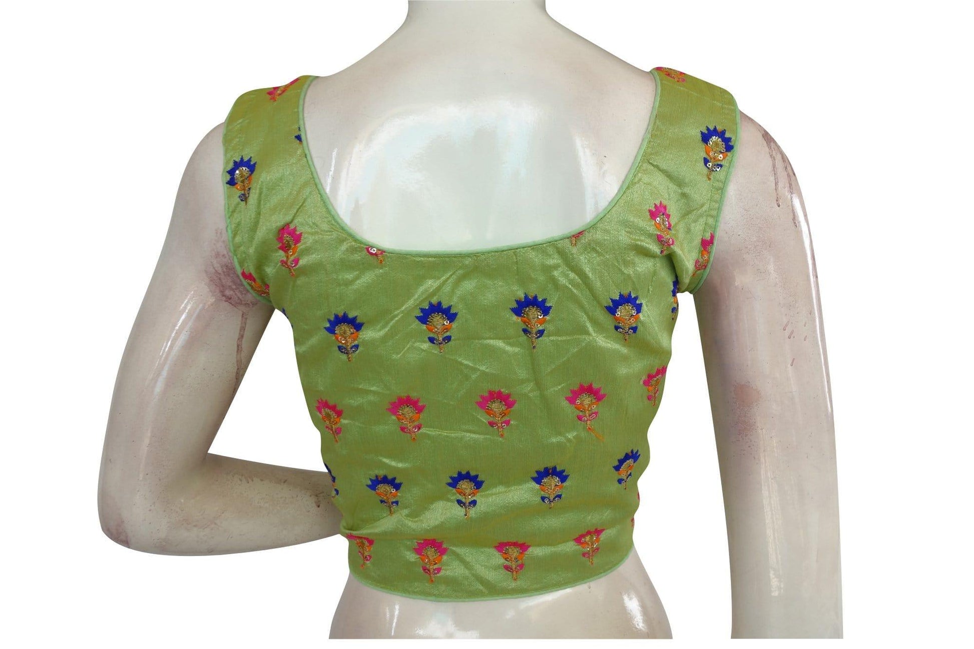 semi silk designer embroidered readymade blouse 2