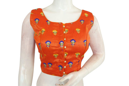 semi silk designer embroidered readymade blouse 5