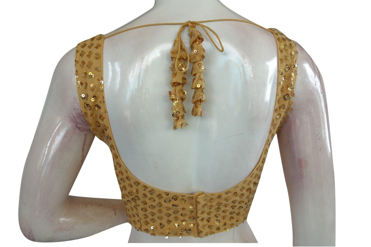 designer sequin embroidered readymade saree blouse with matching mask
