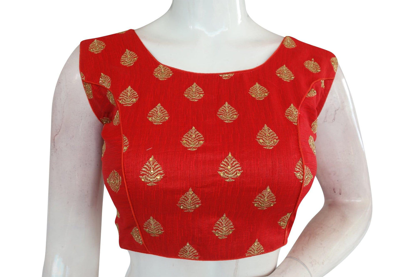 red color bridal designer embroidered readymade blouse