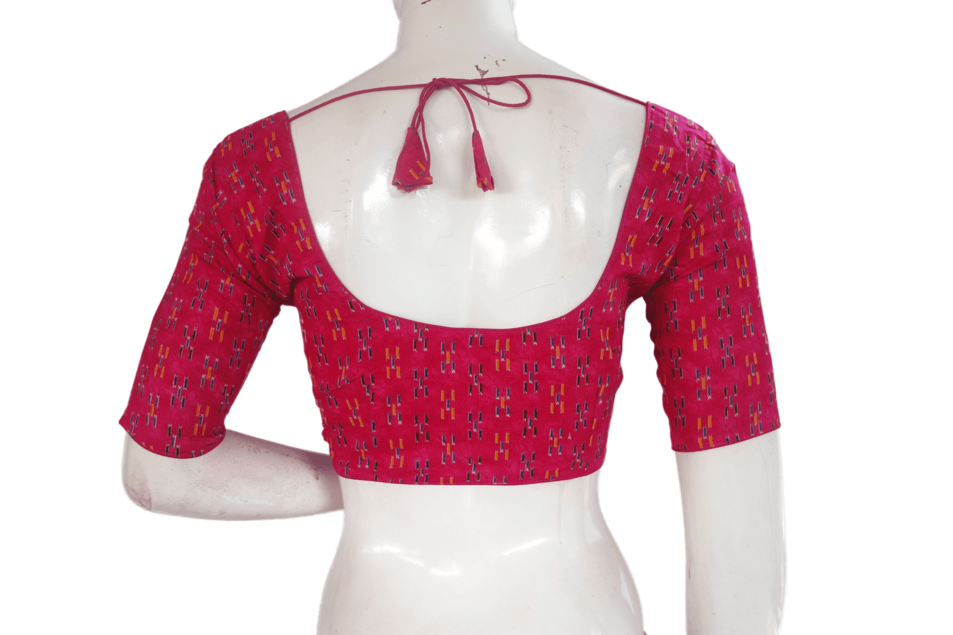 Dark Pink Color Cotton Printed Readymade Saree Blouse - D3blouses