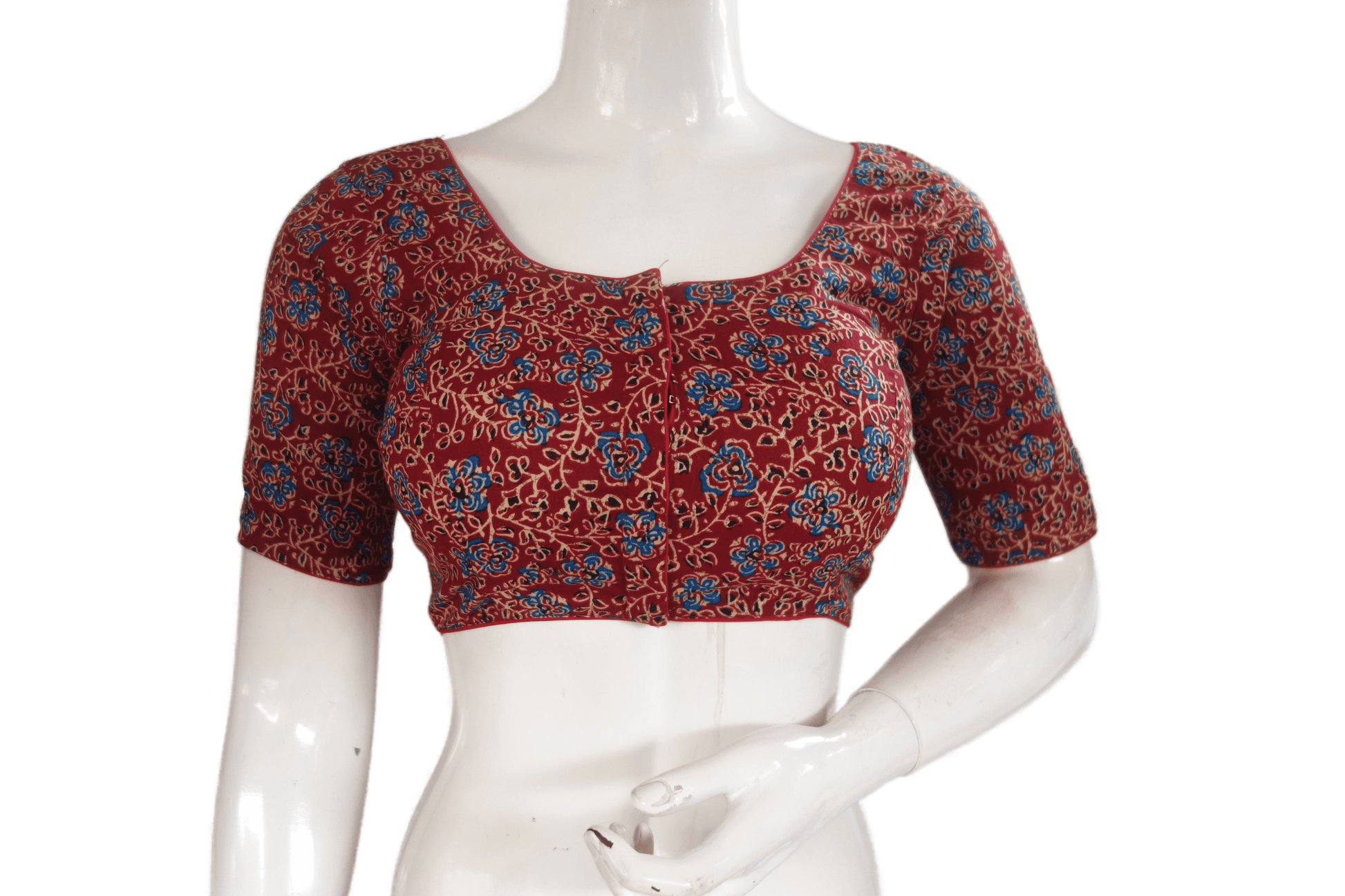 Maroon Color Cotton Printed Readymade Saree Blouse - D3blouses