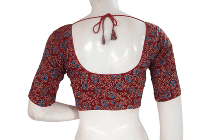 Maroon Color Cotton Printed Readymade Saree Blouse - D3blouses