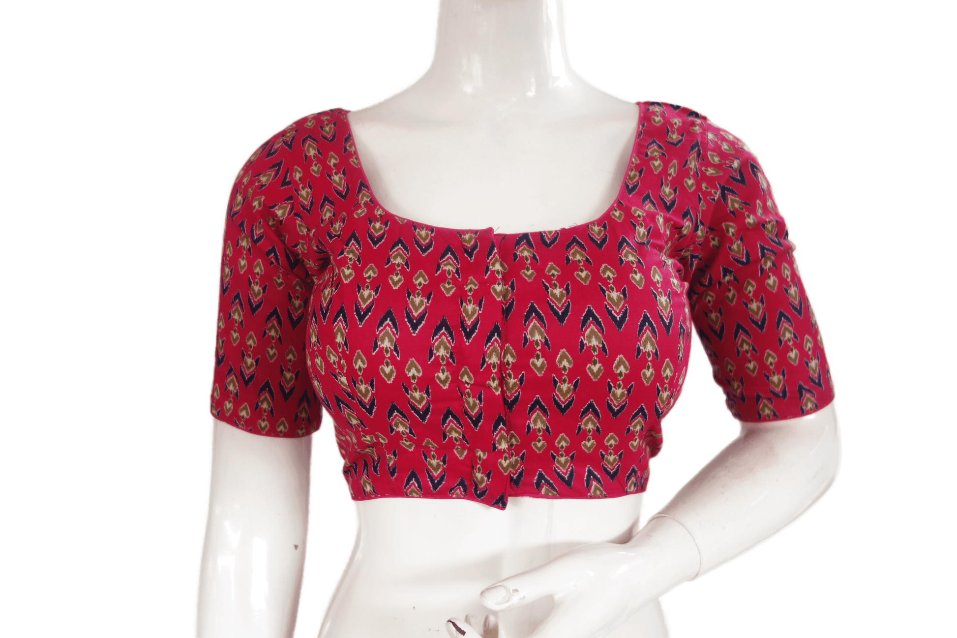 Dark Pink Color Cotton Printed Readymade Saree Blouse - D3blouses