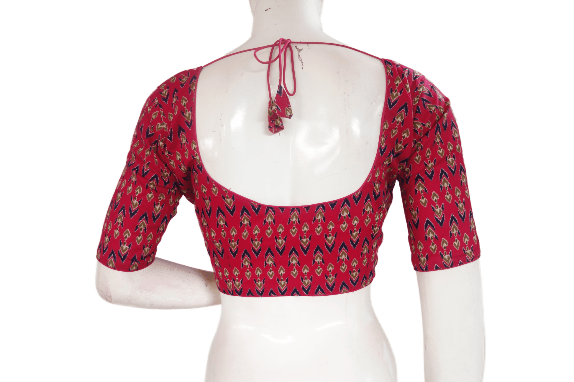 Dark Pink Color Cotton Printed Readymade Saree Blouse - D3blouses