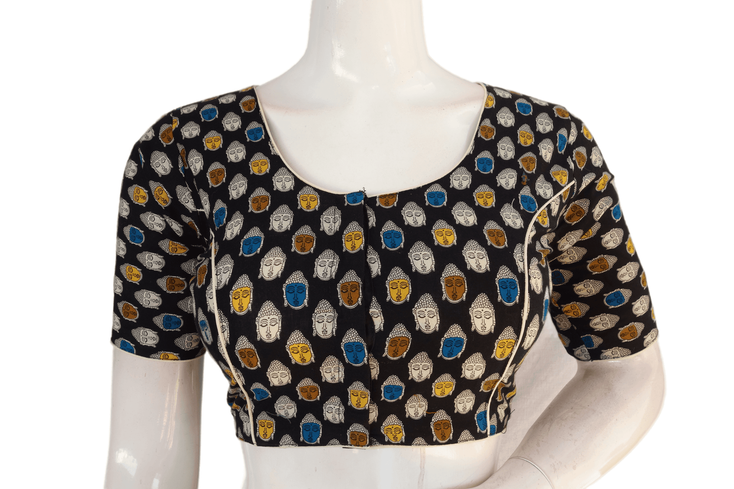 Black Color Patola Print Cotton Readymade Saree Blouse - D3blouses