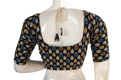 Black Color Patola Print Cotton Readymade Saree Blouse - D3blouses