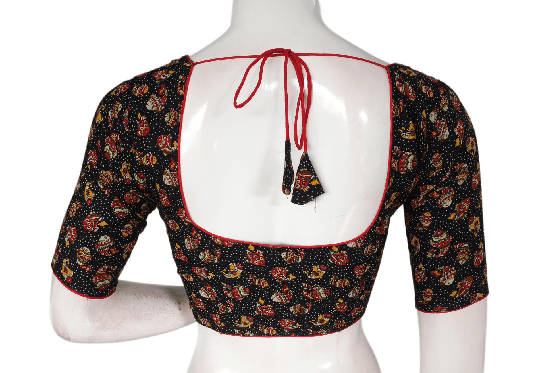 Black Color Patola Print Cotton Readymade Saree Blouse - D3blouses