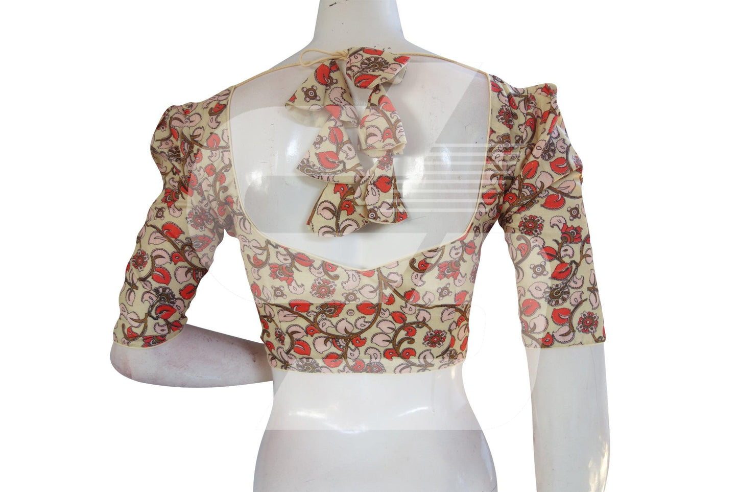 Pastel Yellow Color Cotton Designer Blouse With Retro Puff Sleeves - D3blouses