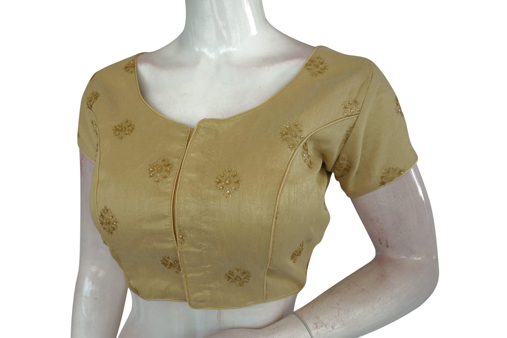 designer embroidered neck work saree readymade blouse 12