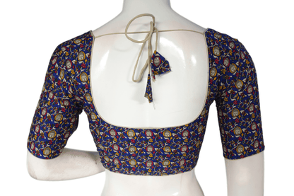 Blue Color Patola Print Cotton Readymade Saree Blouse - D3blouses