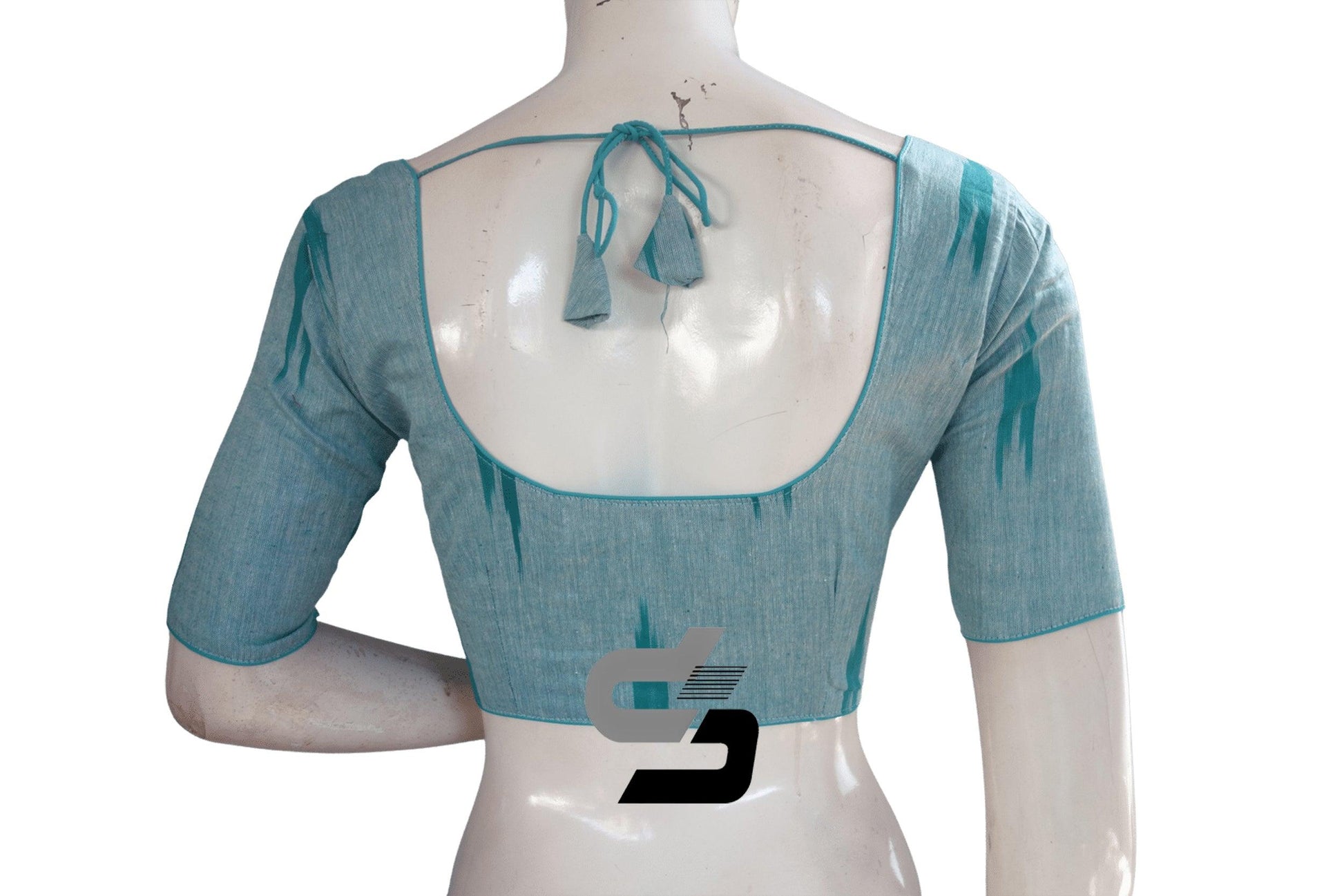 Pastel Green Color Ikkat Cotton Readymade Blouse - D3blouses