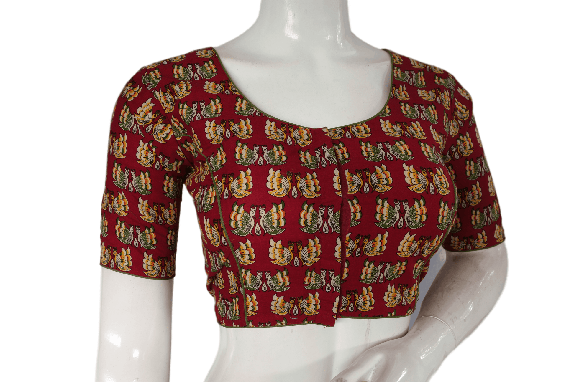 Maroon Color Patola Print Cotton Readymade Saree Blouse - D3blouses
