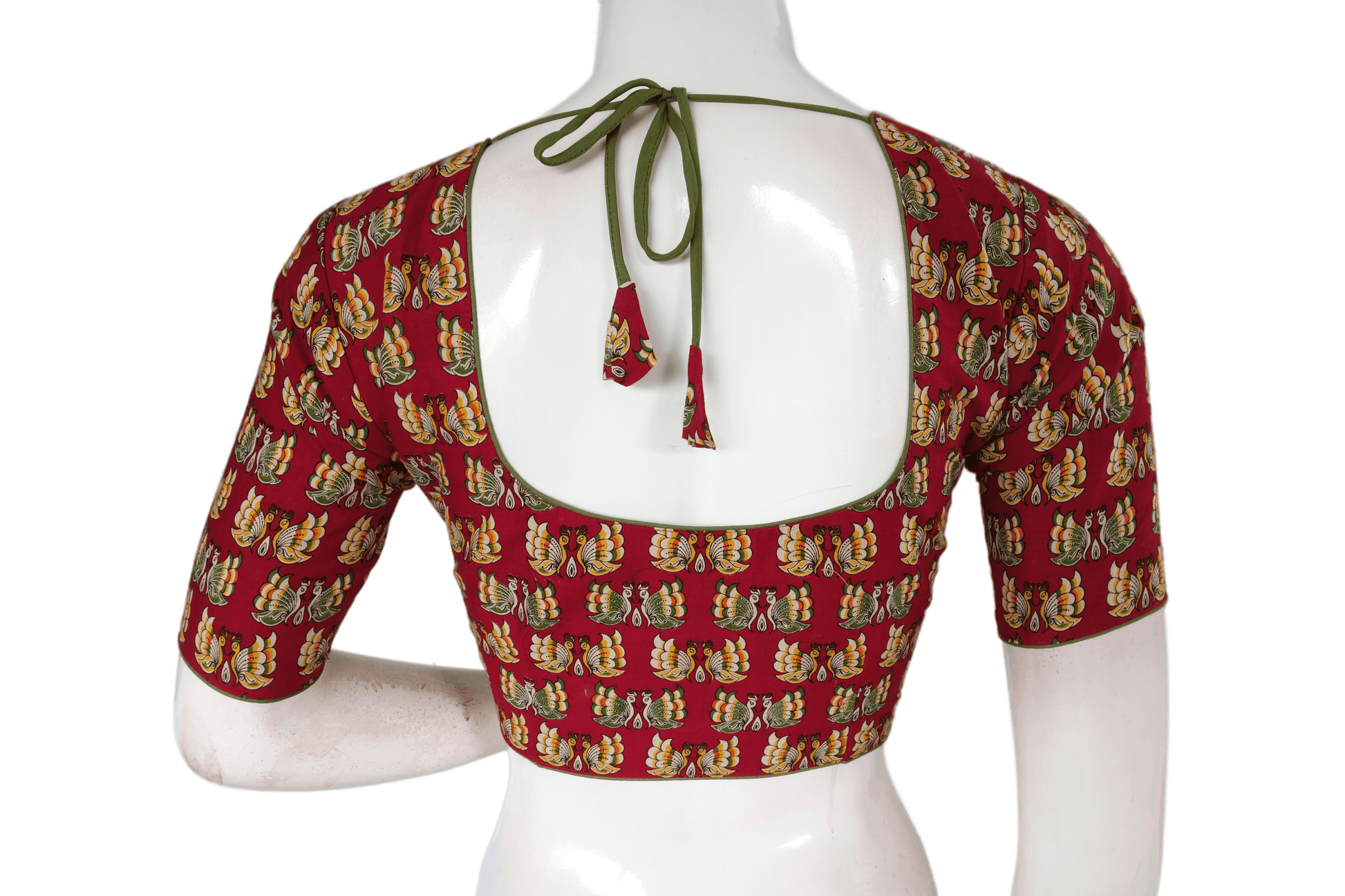 Maroon Color Patola Print Cotton Readymade Saree Blouse - D3blouses