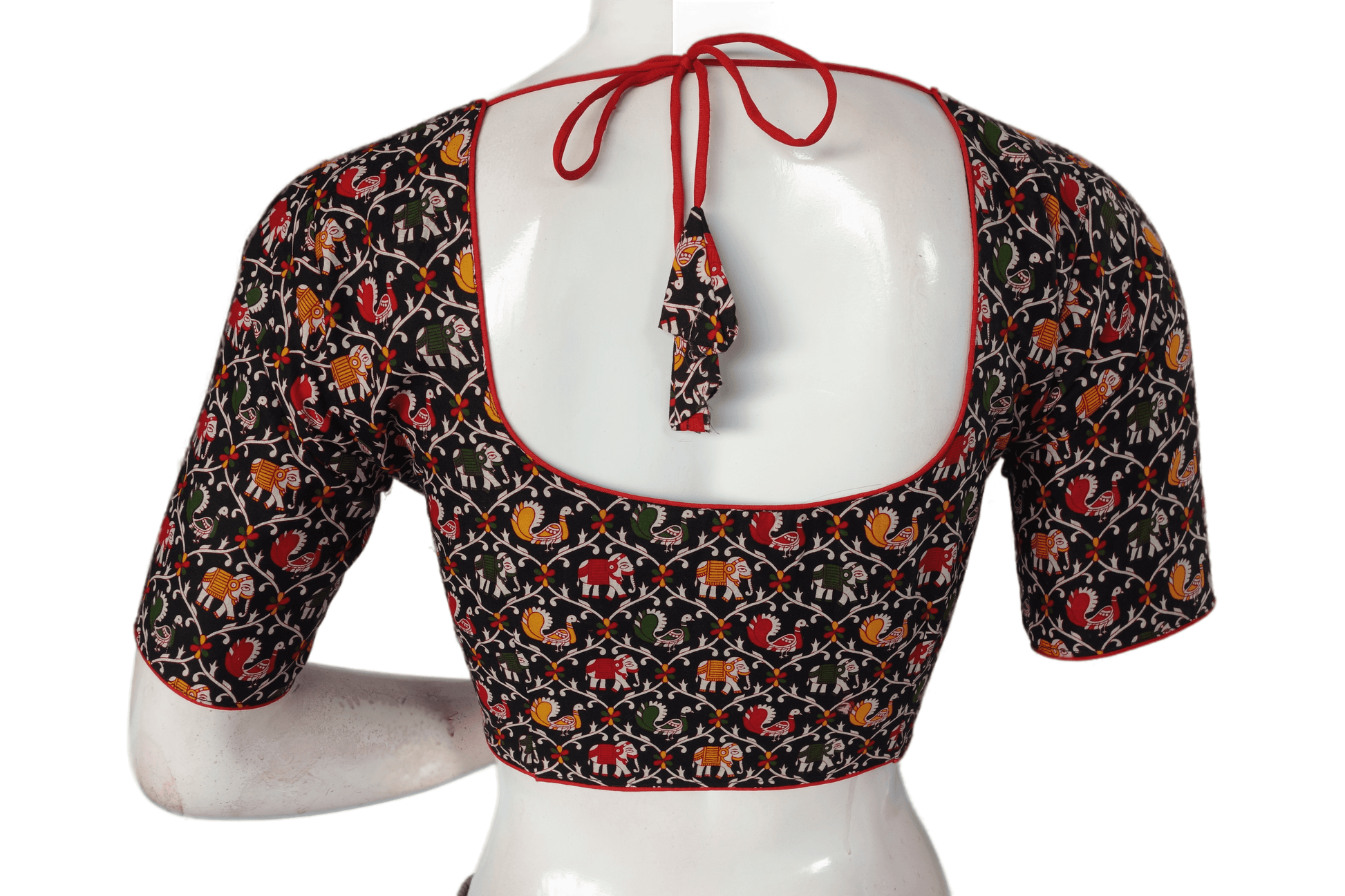 Black Color Patola Print Cotton Readymade Saree Blouse - D3blouses