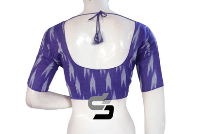 Purple Color Ikkat Cotton Readymade Blouse - D3blouses