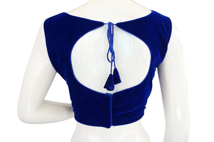 designer velvet readymade blouse with back open and boat neck designer velvet crop top saree readymade blouse