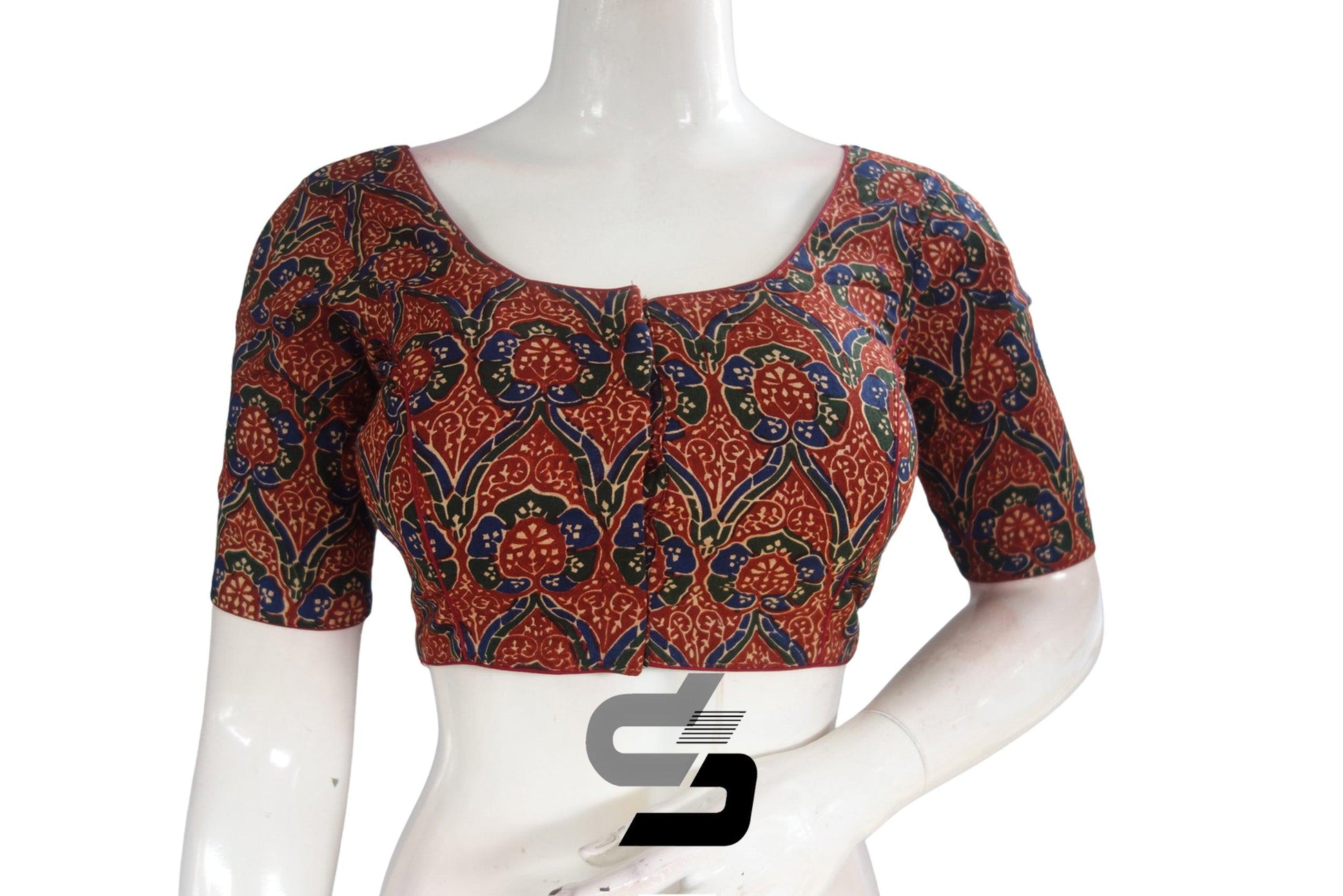 Maroon Color Cotton Printed Readymade Saree Blouse - D3blouses