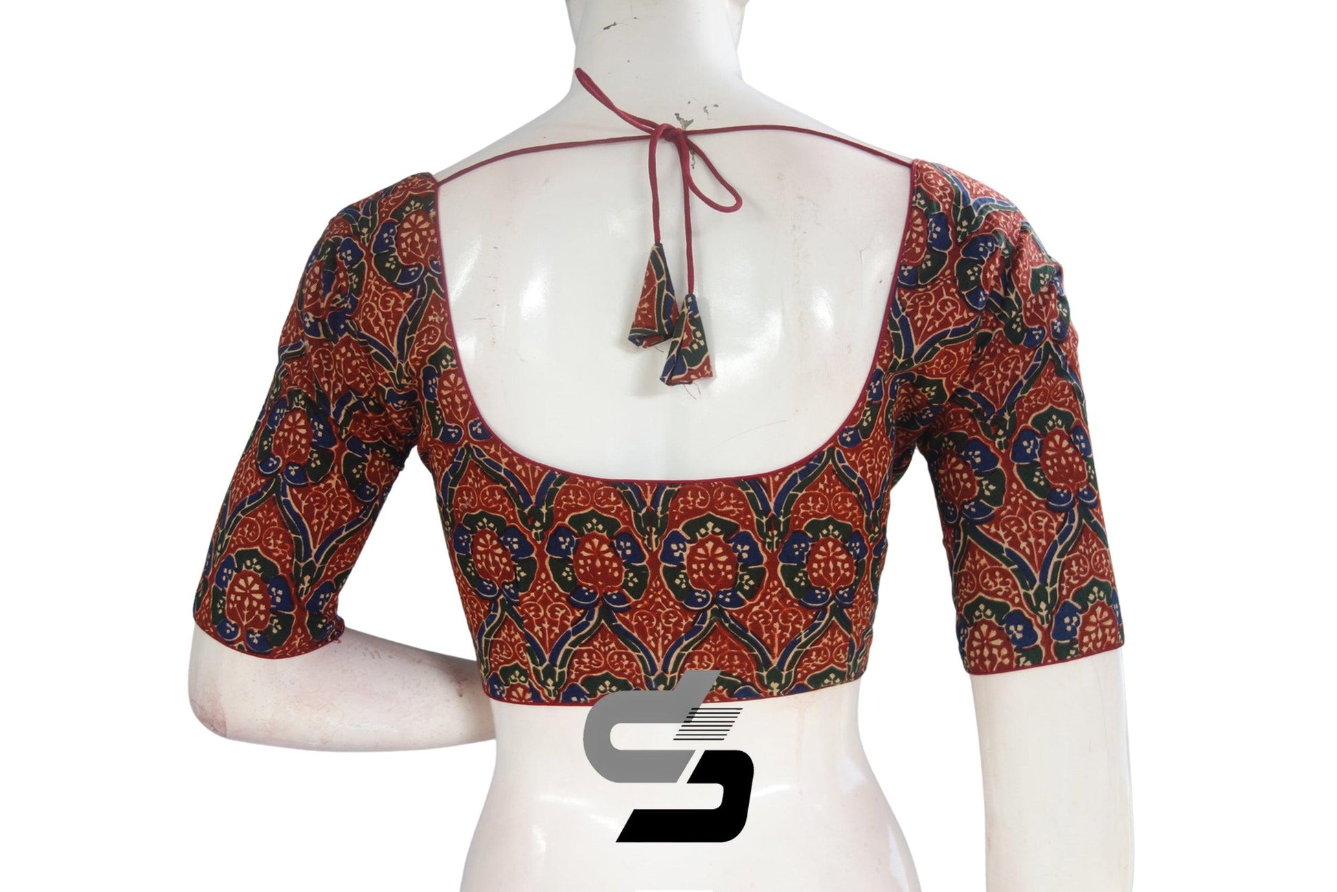 Maroon Color Cotton Printed Readymade Saree Blouse - D3blouses