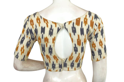 ikkat boat neck designer indian saree readymade blouses 4