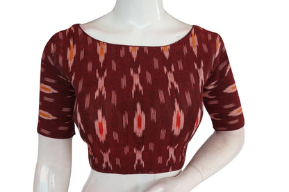 ikkat boat neck designer indian saree readymade blouses 14