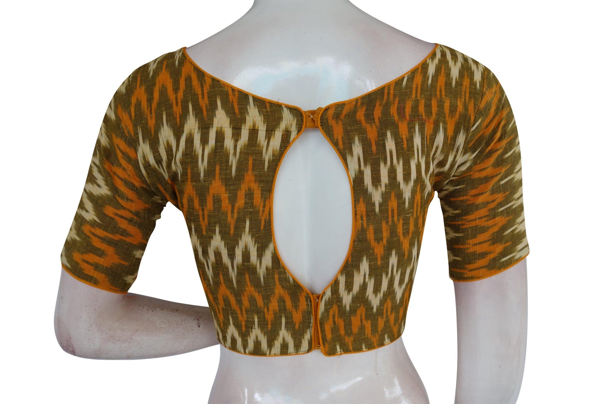 ikkat boat neck designer indian saree readymade blouses 26