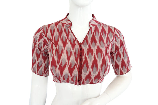 ikkat collar readymade saree blouses indian readymade blouse crop top tunic top 5