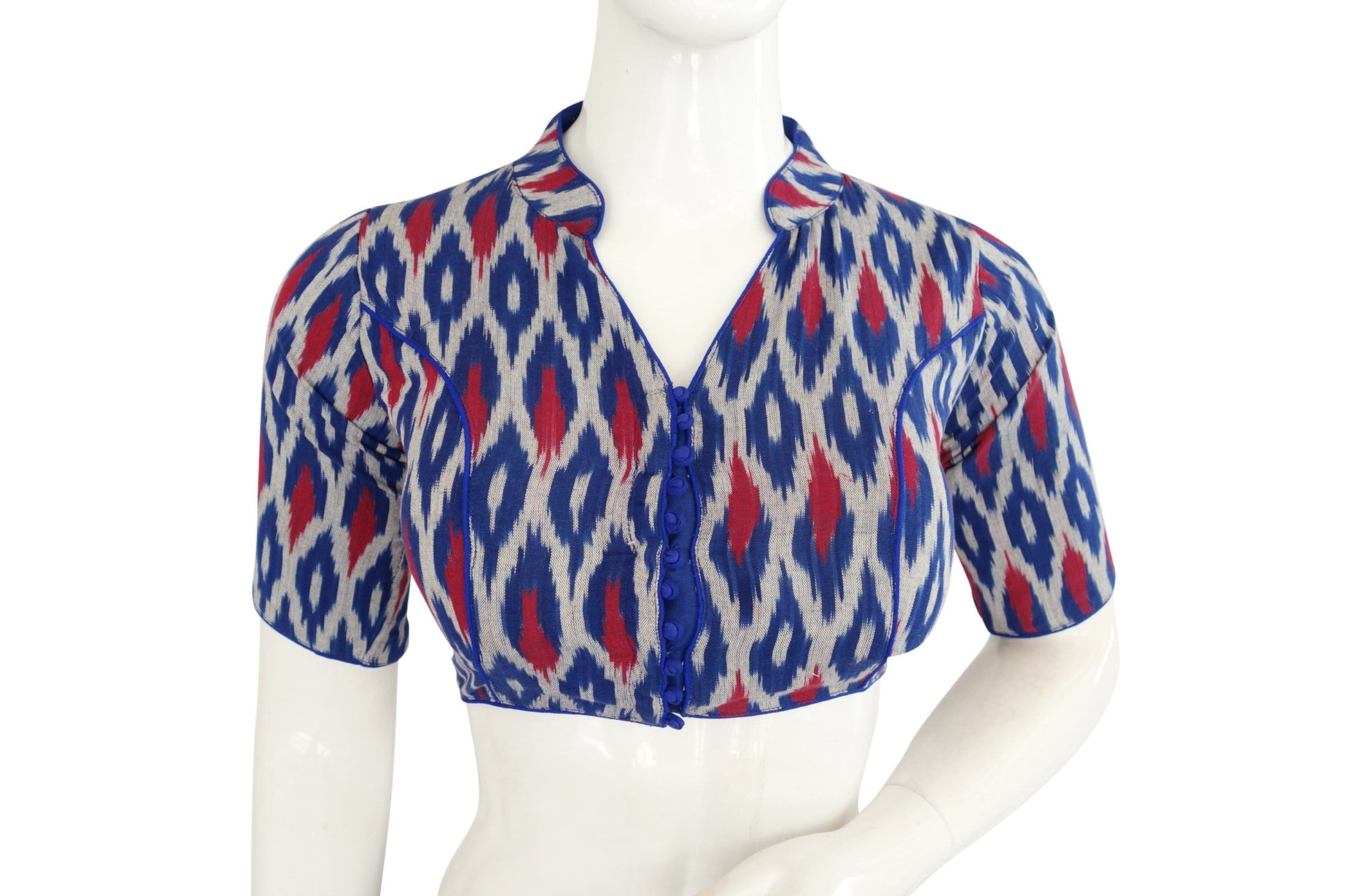 ikkat collar readymade saree blouses indian readymade blouse crop top tunic top 6