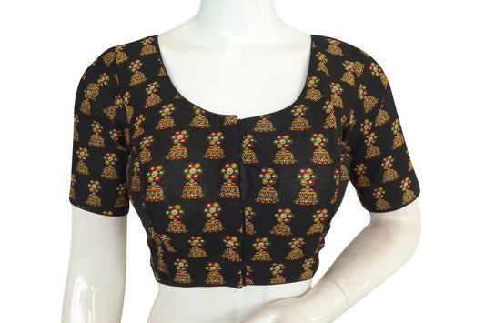 beautiful cotton printed readymade saree blouse