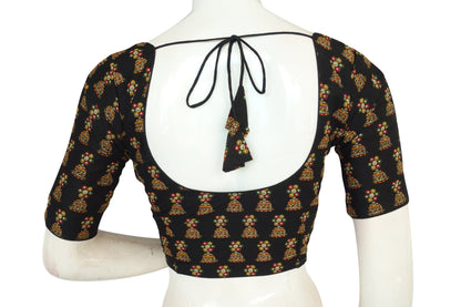 beautiful cotton printed readymade saree blouse