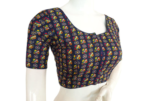 beautiful cotton printed readymade saree blouse 2