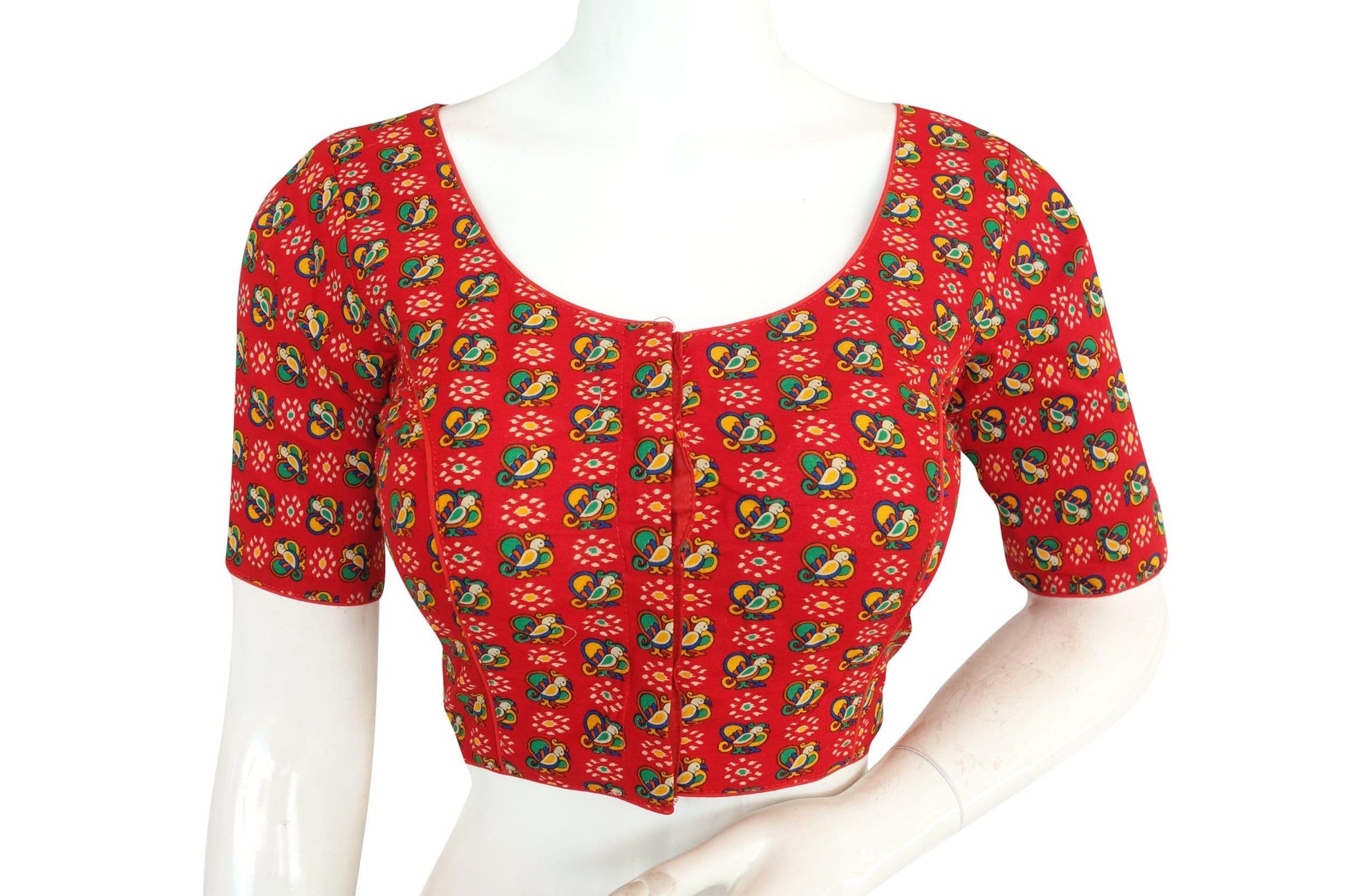 beautiful cotton printed readymade saree blouse 3