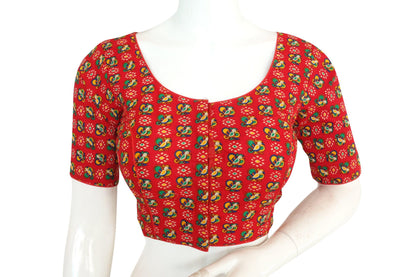 beautiful cotton printed readymade saree blouse 3