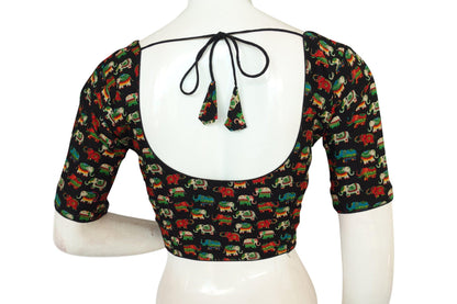 beautiful cotton printed readymade saree blouse 7
