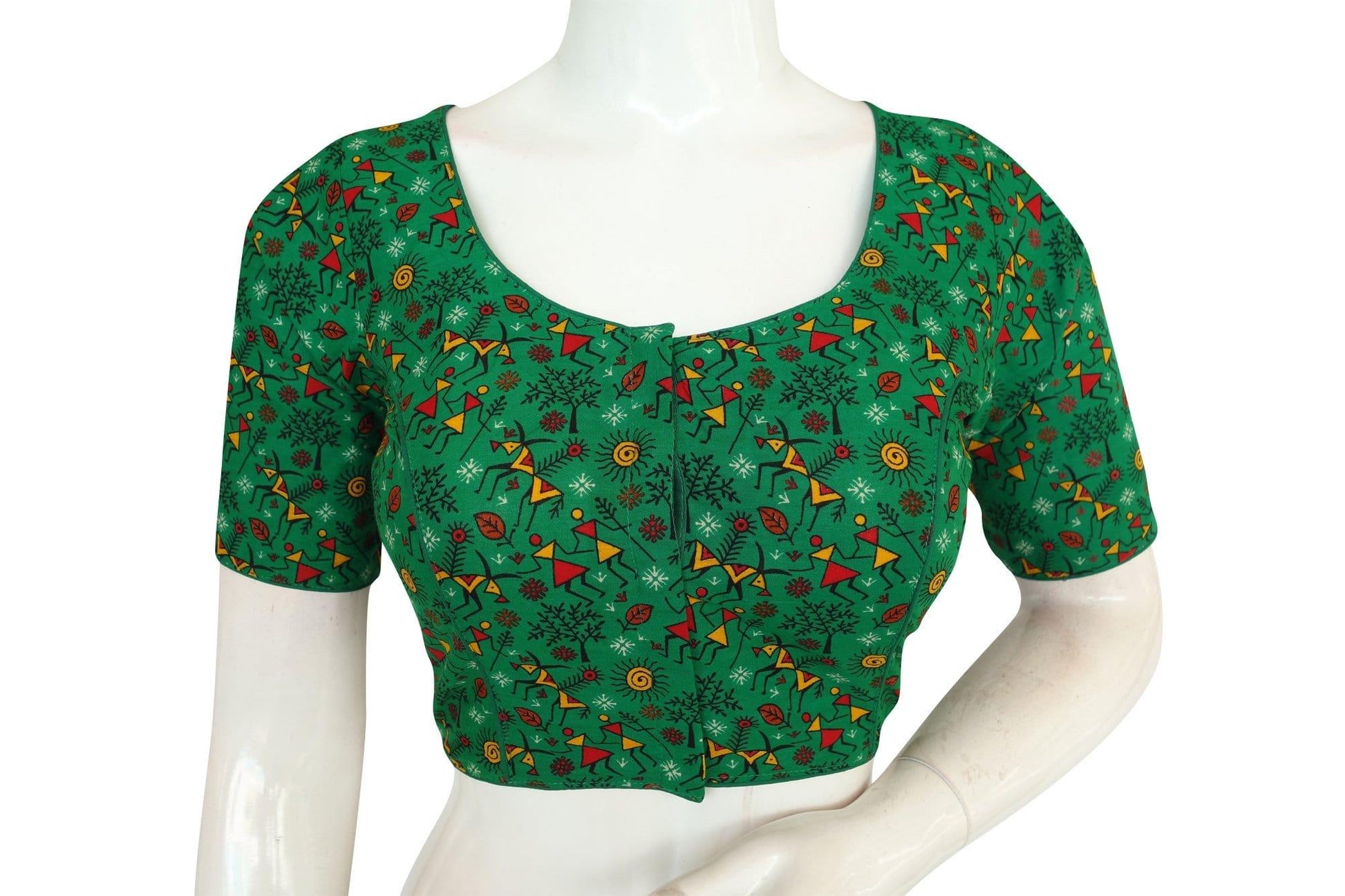 beautiful cotton printed readymade saree blouse 15