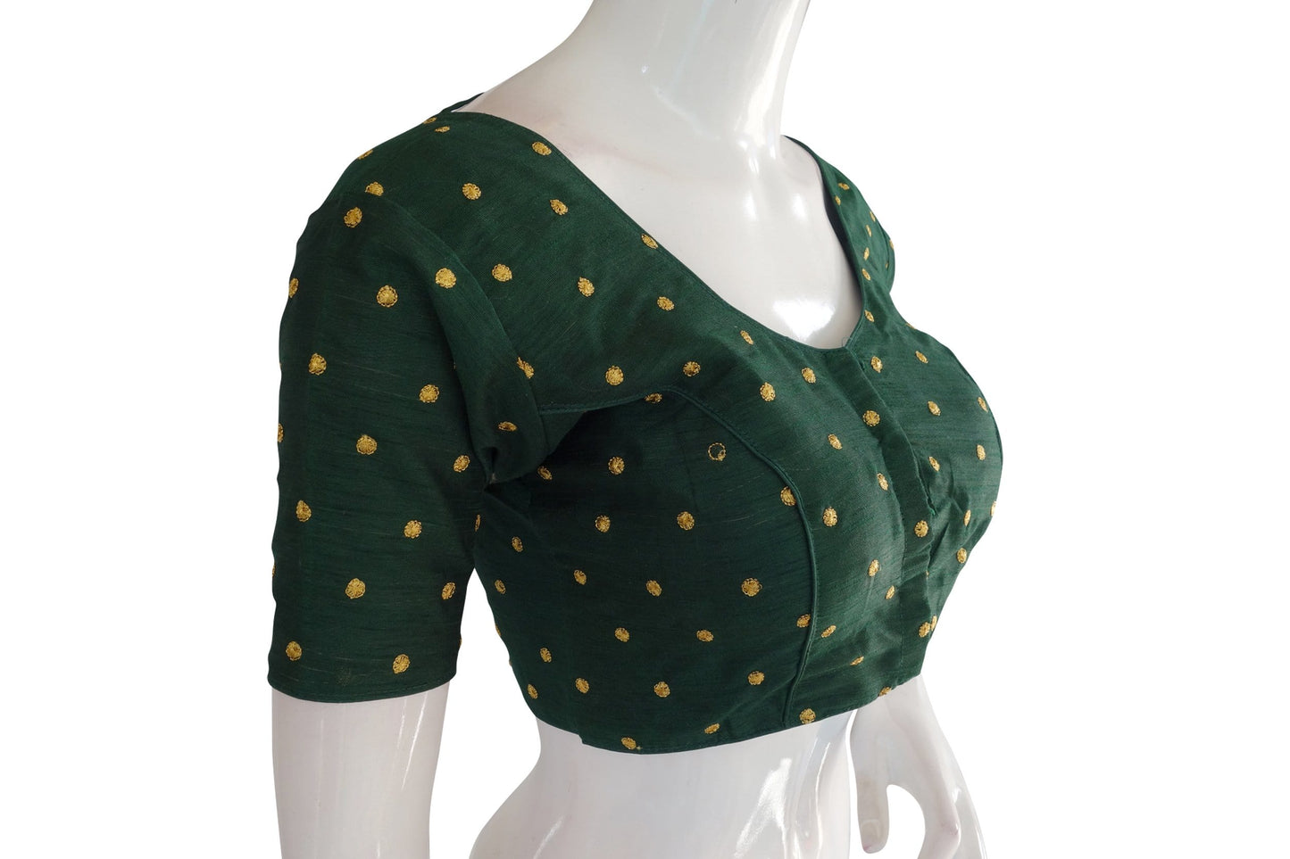 copy of green color semi silk readymade saree blouse ready to wear blouse indian sari blouse crop top 1