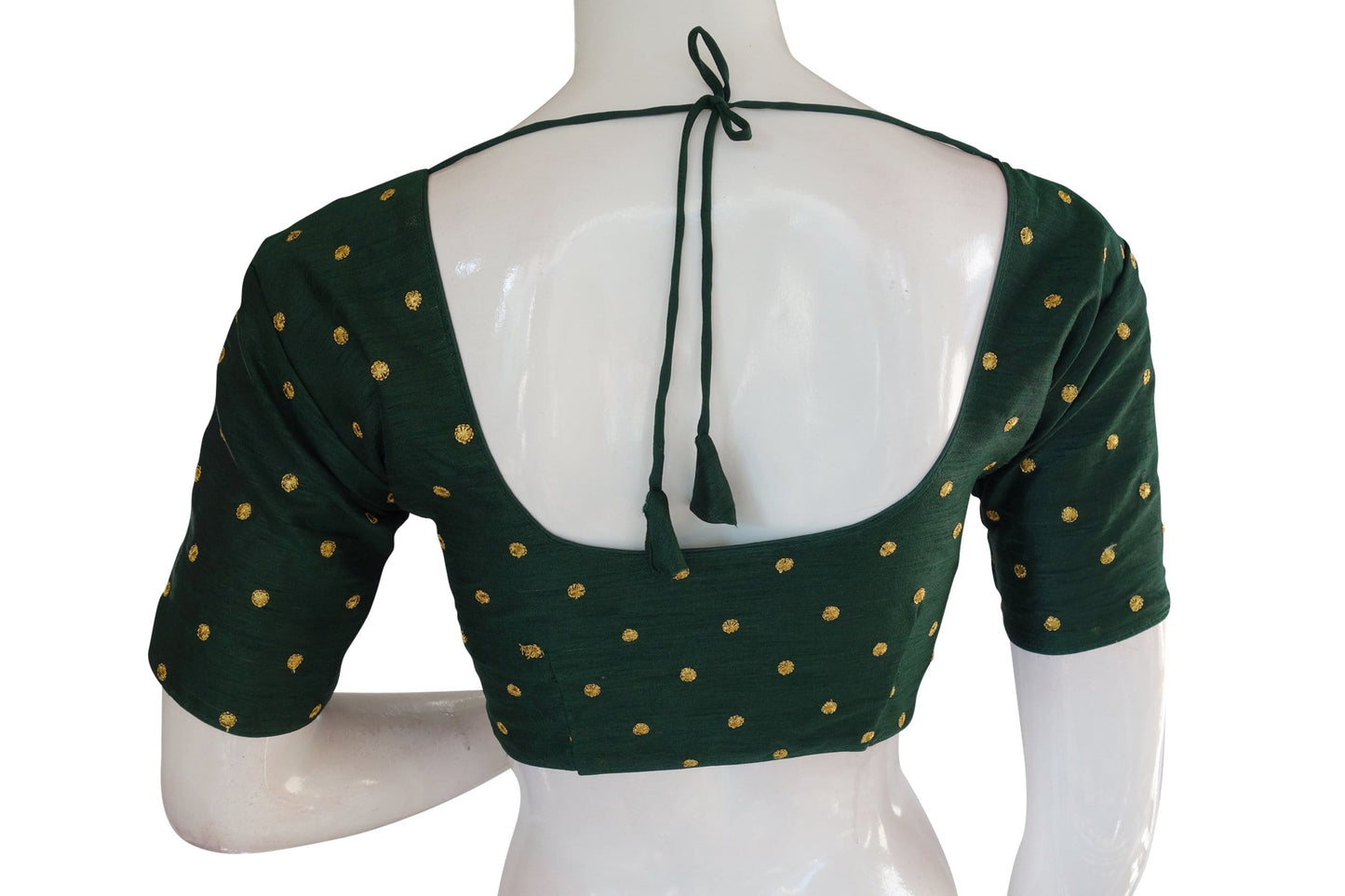 copy of green color semi silk readymade saree blouse ready to wear blouse indian sari blouse crop top 1