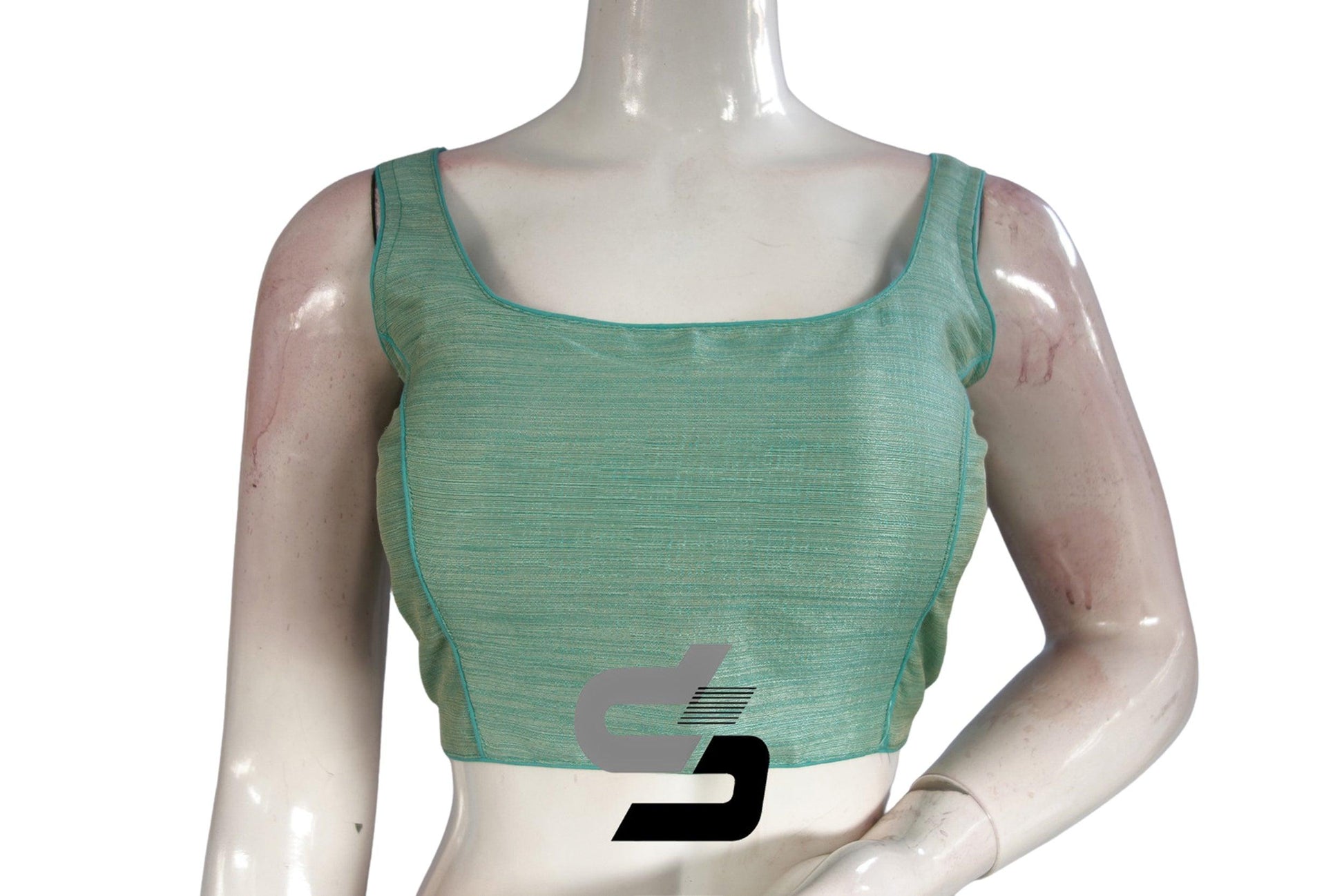 Pastel Blue Color Plain Semi Silk designer Readymade Saree Blouse - D3blouses