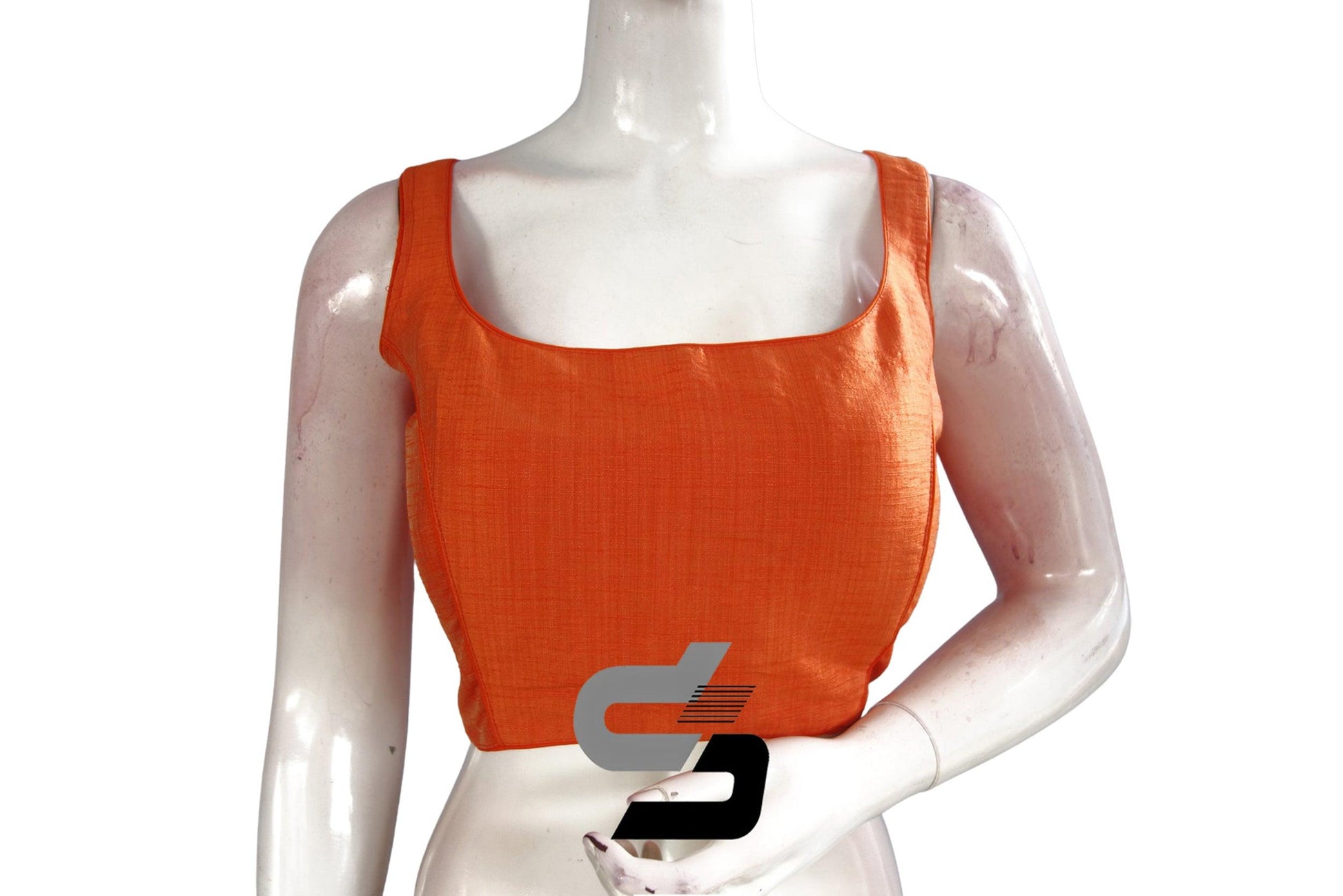 Orange Color Plain Silk Designer Readymade Blouse - D3blouses
